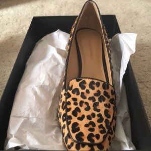 Cheetah print low block heel shoe